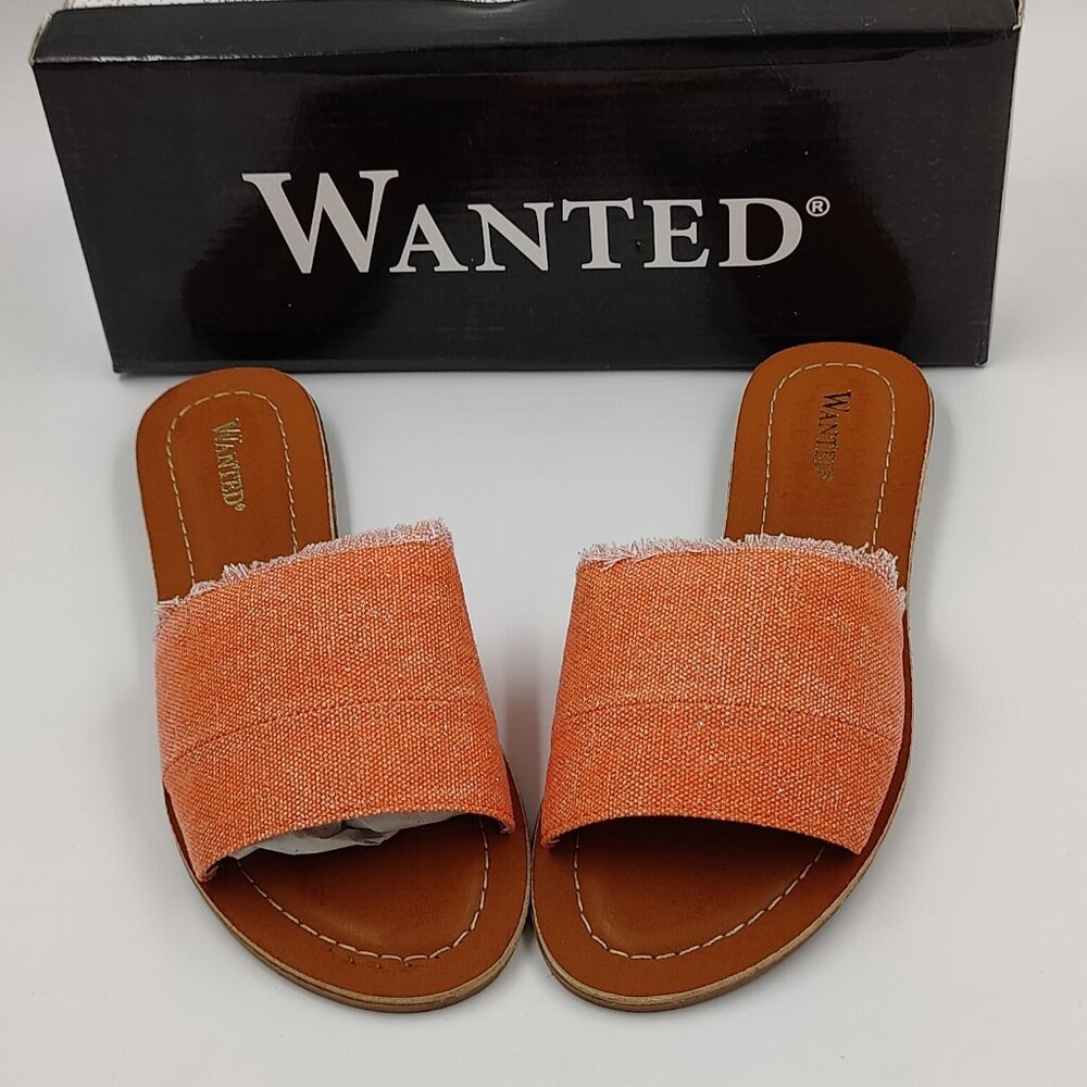 Wanted Jackie Sandal, Orange with embellishments, Women's Size 6.5